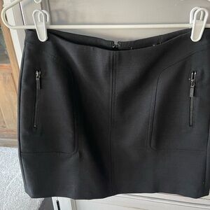 Chic Black Mini Skirt with Zipper Pockets